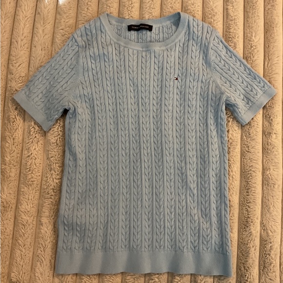 Tommy Hilfiger Light Blue Cable Knit Sweater - Picture 1 of 3